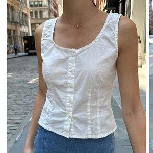 White button up tank